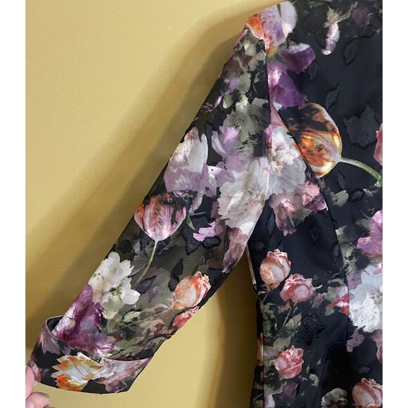 Alex Evenings Floral Print, Sheer 3/4 Length Sleeves, Formal Blazer Size Small - Picture 7 of 7